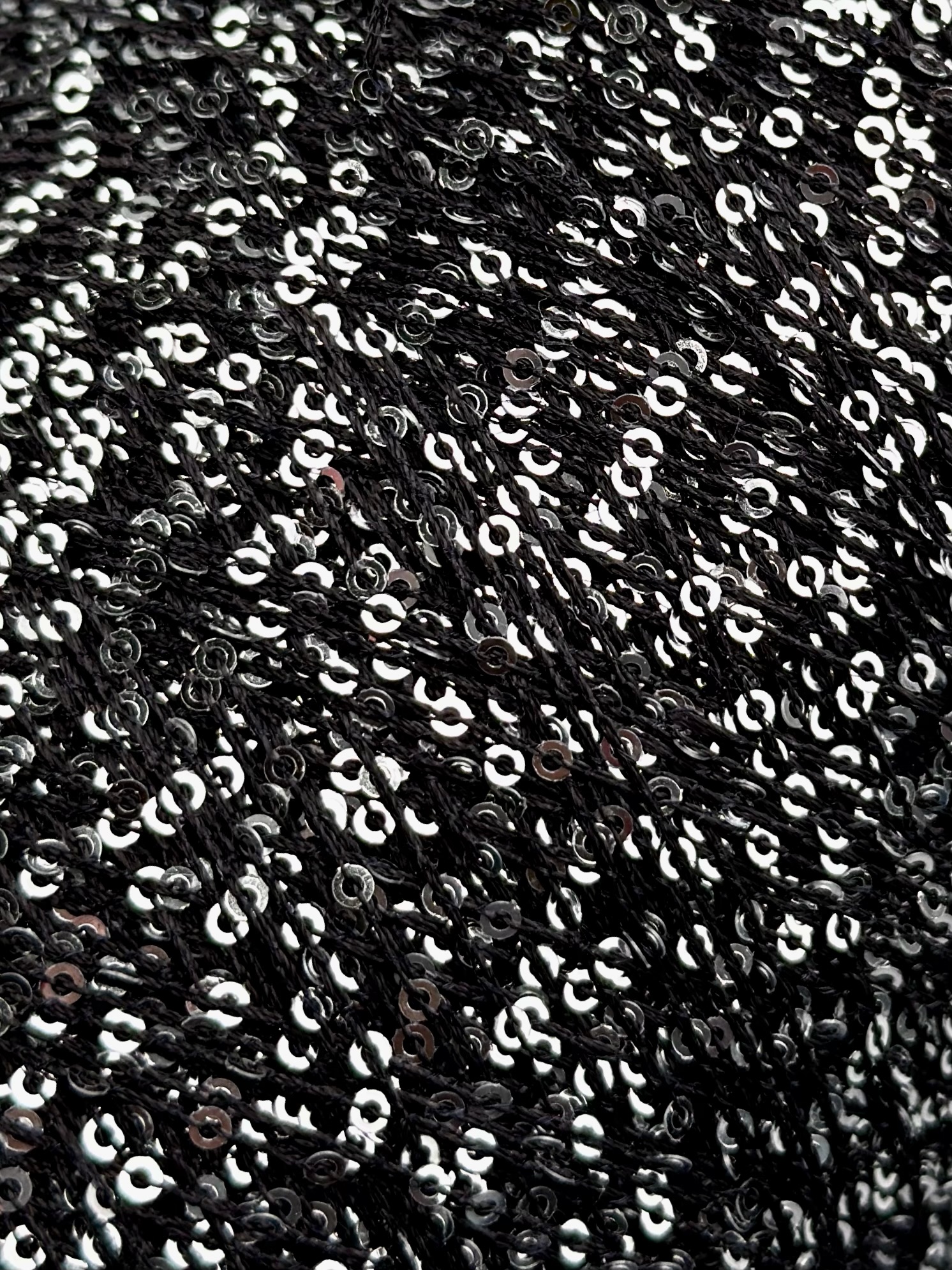 Cofil Antares Special – Fil décoratif à paillettes col. Noir Argent 450 m /100 g